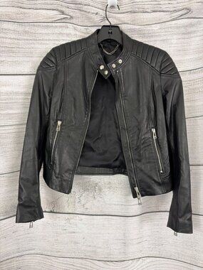 Belstaff Mollison Leather Biker Jacket Size 38